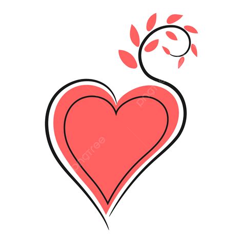 Love Heart Outline With Florat Love Heart Heart Clipart Valentine