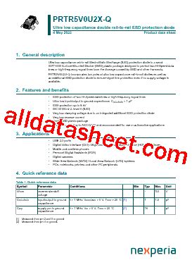 PRTR5V0U2X Q Datasheet PDF Nexperia B V All Rights Reserved