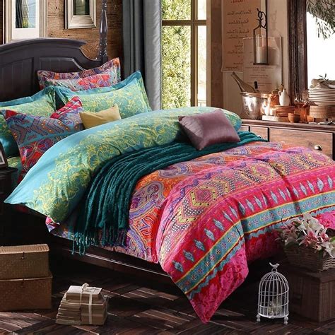 Ustide Piece Bohemian Duvet Cover Set Boho Brushed Cotton