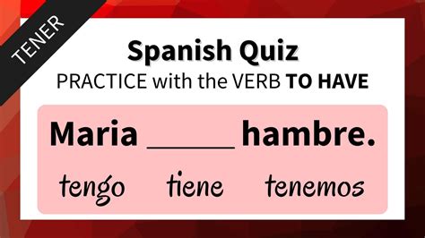 Spanish Quiz Verb TO HAVE TENER YouTube