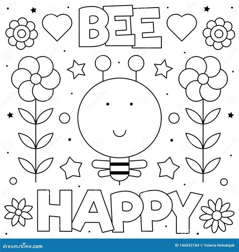 Abeja Feliz P Gina Que Colorea Ilustraci N Del Vector Abeja Flores