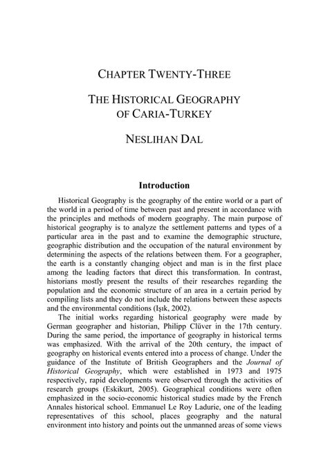 (PDF) THE HISTORICAL GEOGRAPHY OF CARIA-TURKEY