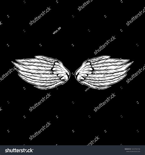 Vector Illustration Bird Wings Tattoo Design Stock Vector (Royalty Free ...