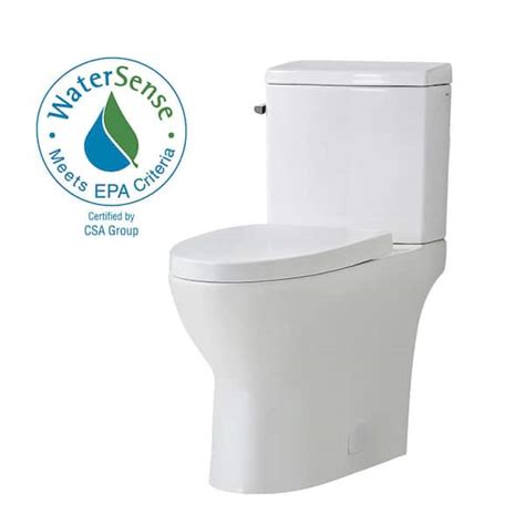 Glacier Bay Caspian 2 Piece 1116 Gpf Dual Flush Elongated Toilet In White Seat Included