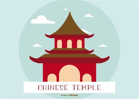 Flat Illustration of a Chinese TempleShrine 172409 Vector Art at Vecteezy