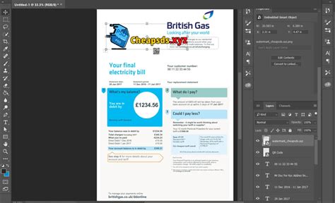 UK British Gas Electricity Bill psd template Format - Psd Templates