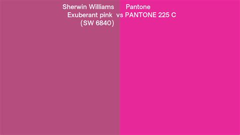 Sherwin Williams Exuberant Pink SW 6840 Vs Pantone 225 C Side By Side