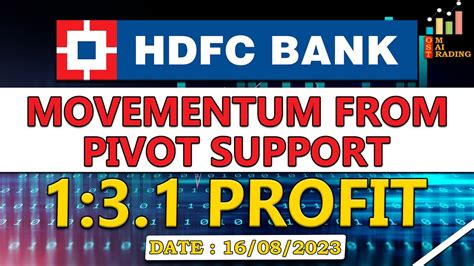 Intraday Live Trade Hdfc Bank Rr 131 Profit Achieve