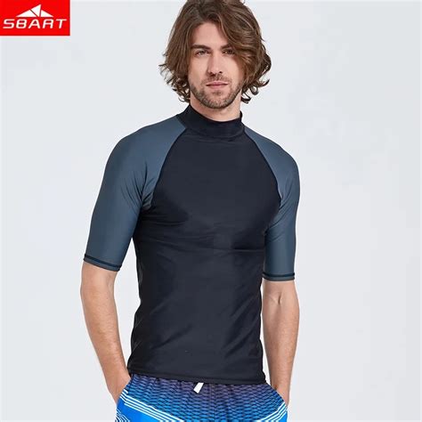 Sbart 2018 hombre Rash guard manga corta traje de baño ropa de Surf