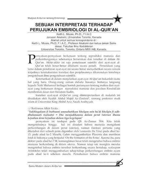 PDF Mukjizat Al Quran Tentang Embriologi SEBUAH PDF Filetranslasi