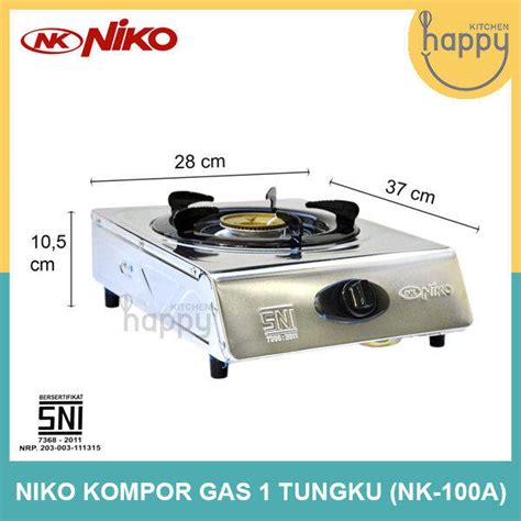 Kompor Gas 1 Tungku Niko NK 100A Kompor Stainless Murah Berkualitas