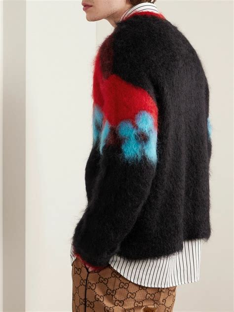 Marni Intarsia Brushed Mohair Blend Sweater Black Marni