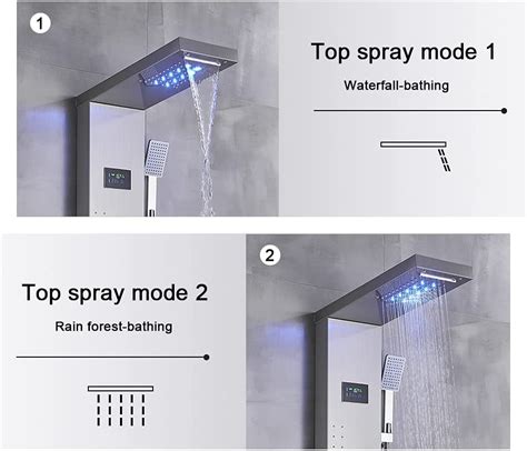 Free Shipping Zovajonia Led Shower Panel Tower System Brushed Nickel 6