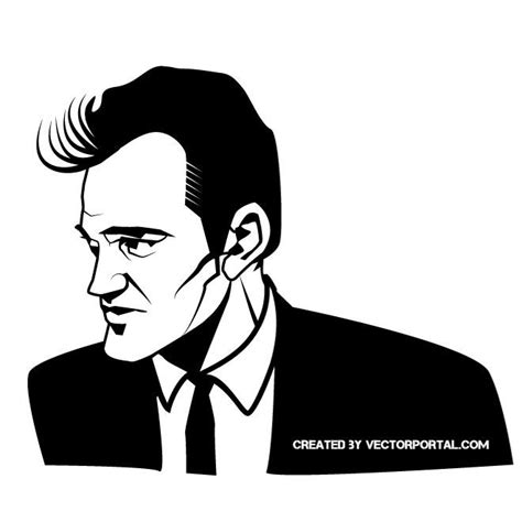 Director Quentin Tarantino image Royalty Free Stock SVG Vector