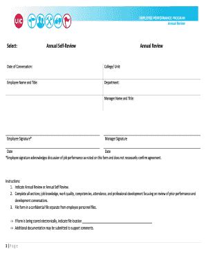 Annual Review Form - UIC HR - Fill and Sign Printable Template Online