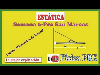 Estática Momento de fuerza Semana 6 Pre San Marcos Física Básica I