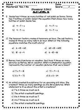 ALDs 4th Grade Operations Algebraic Thinking OA By Ms Purvis