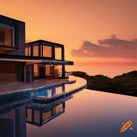 Acrylic Art Of A Luxurious Villa By The Coast