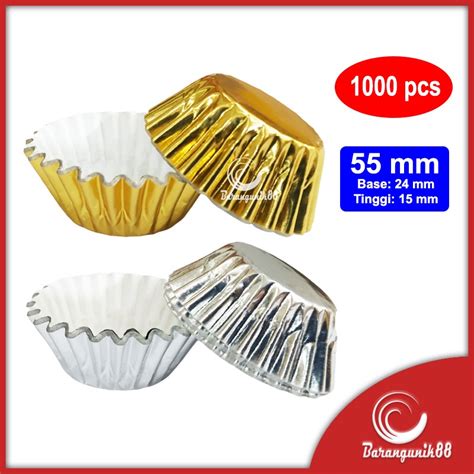 Jual Kertas Alas Gold Silver Nastar Bulat 55mm Cake Case Cup Cake Alu