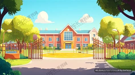 AI创作图学校门口背景 校园场景插画 美丽的学校全景 小学学校校园 教学楼插画 校园场景 校园学校中学小学 高校插画 小学大门 卡通校园 小学 ...
