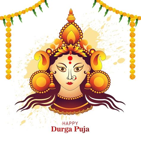 Free Vector Happy Navratri Celebration On Durga Puja Beautiful Face