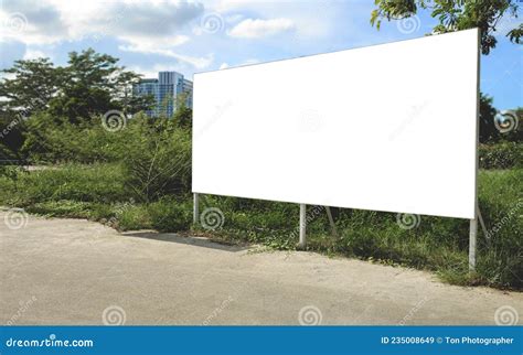 Mockup Large White Blank Billboard Promotion Information For Marketing