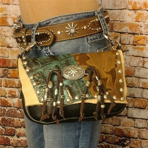 Leather Hip Bag Fringe Belt Loop Clip Concealed Biker Western Purse Cell Unique Leather Hip