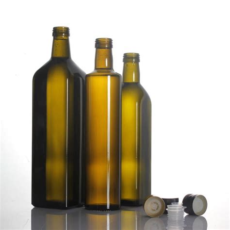 Food Grade 250ml 500ml 750ml 1000ml Square Dark Green Glass Bottle