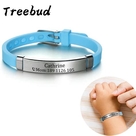 Treebud Bracelets Anti Perte Gravure Personnalis E Nom Num Ro De T L