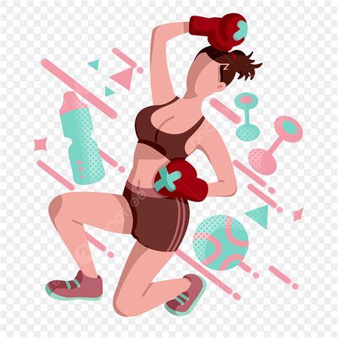 Fitness Exercise Clipart Transparent Background, Punching Fitness ...