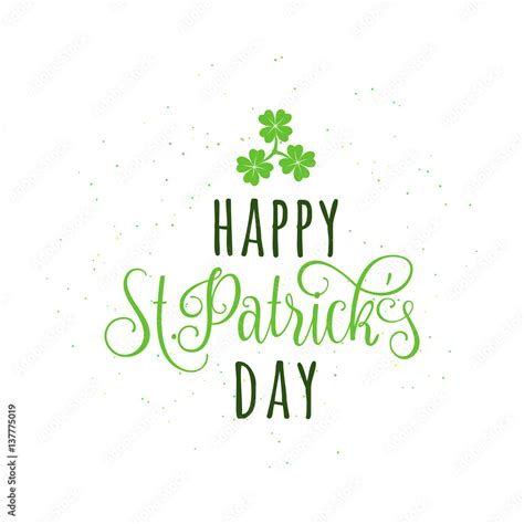 Vector Illustration Of Happy Patricks Day Typography Text Design Stock Vector Adobe Stock