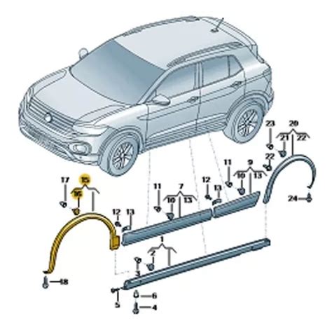 Moldura Paralama Dianteiro Direito T cross Original Vw R 79 em São