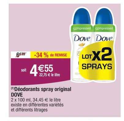 Promo D Odorants Spray Original Dove Chez Migros France Icatalogue Fr