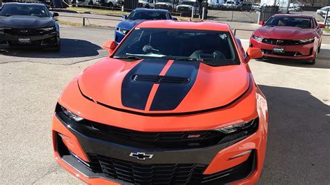 2019 Chevy Camaro Ss Orange Crush With Black Stripes 62l 10 Speed Auto