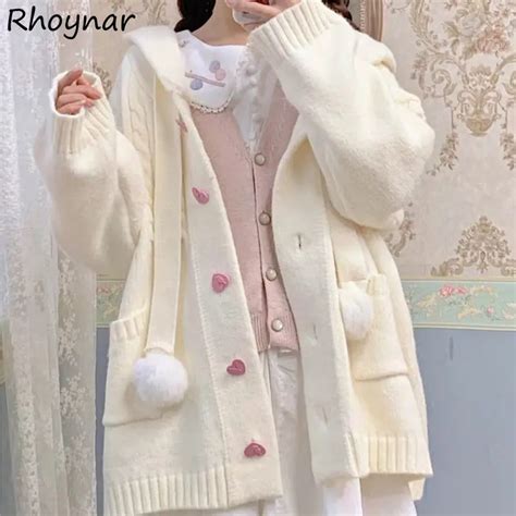 Pullover Strickjacke Frauen Baggy Preppy Girlish S E Kawaii Kleidung