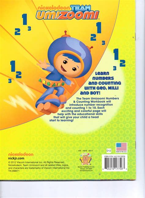 Team Umizoomi Numbers + Counting Workbook: 9781621915836: Books - Amazon.ca