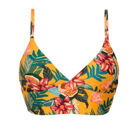 Orange Yellow Floral Laced Back Bralette Bikini Top Top Lis Tri Tank