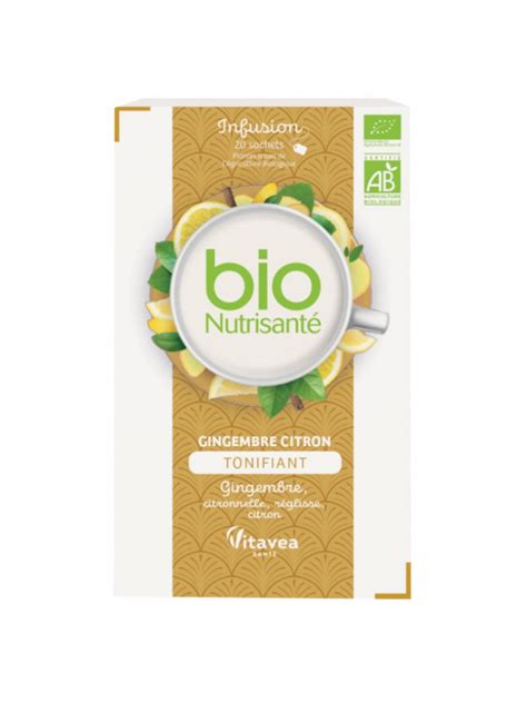 Nutrisanté Infusion Bio Gingembre Citron 20 sachets