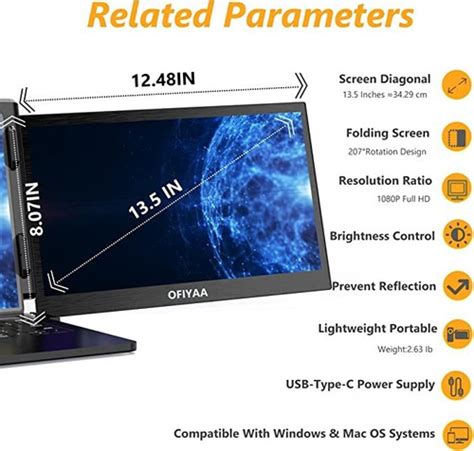 Ofiyaa P2 Pro Monitor Portátil Triple Para Laptop Hd P D Envío gratis