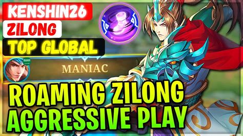 Maniac Roaming Zilong Aggressive Play Top Global Zilong Kenshin