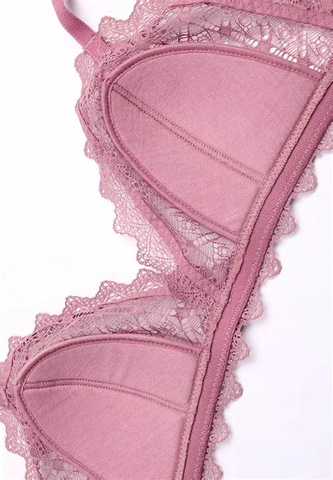 Buy Dear Eve Lingerie Romana Pink Lace Bralette 2024 Online ZALORA