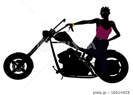 African American Female Biker Silhouetteのイラスト素材 16014928 PIXTA