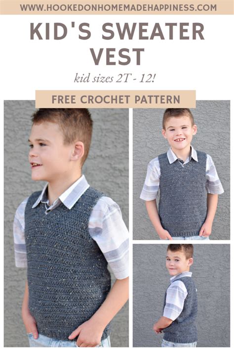 Kid S Sweater Vest Crochet Pattern Hooked On Homemade Happiness