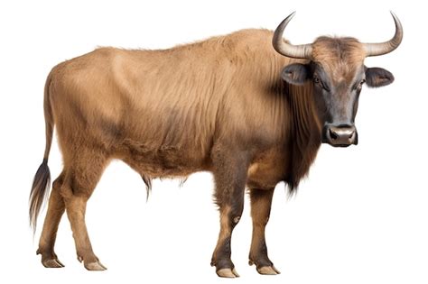 Premium AI Image | A brown bull with a big horn and a big nose.