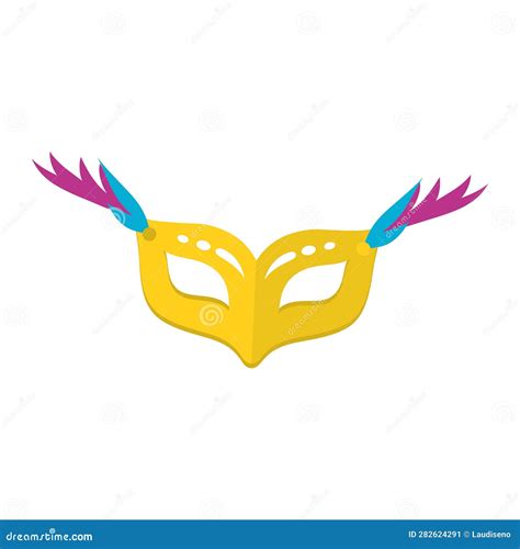 Isolated Colored Carnival Mask With Feathers Icon Vector Stock Vector