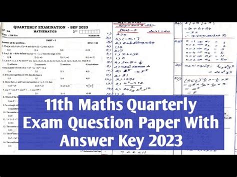 Th Maths Quarterly Examination Question Paper With Answer Key