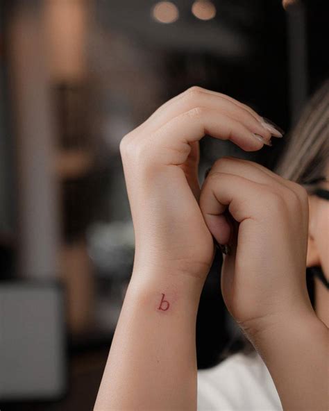 Letter B Tattoo Located On The Wrist