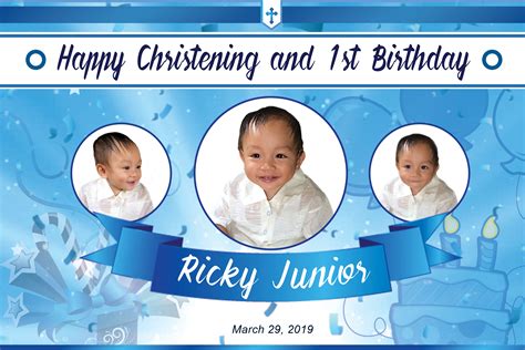 Happy 1st Birthday And Christening Tarpaulin Birthday Cards To Make