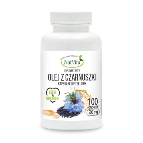 Olej z nasion Czarnuszki witamina E kapsułki softgel 500mg