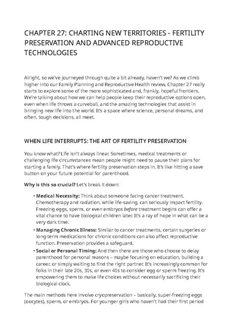 CHAPTER 27: FERTILITY PRESERVATION & ADVANCED REPRODUCTIVE TECH Al